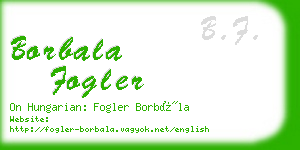 borbala fogler business card